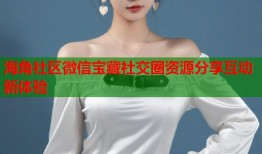 海角社区微信宝藏社交圈资源分享互动新体验