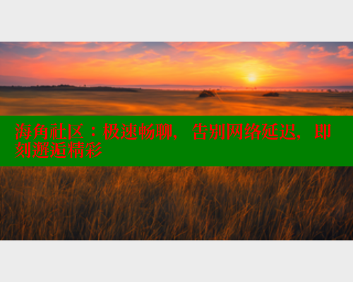 海角社区：极速畅聊，告别网络延迟，即刻邂逅精彩