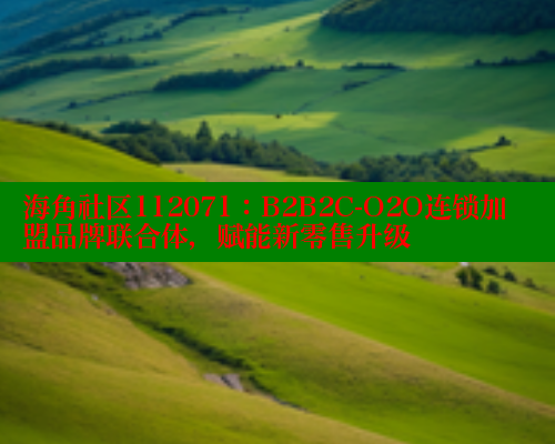 海角社区112071：B2B2C-O2O连锁加盟品牌联合体，赋能新零售升级