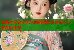 海角社区名字怎么取的揭秘平台深入了解社区由来